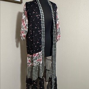 Steve Madden Black Floral Scarf